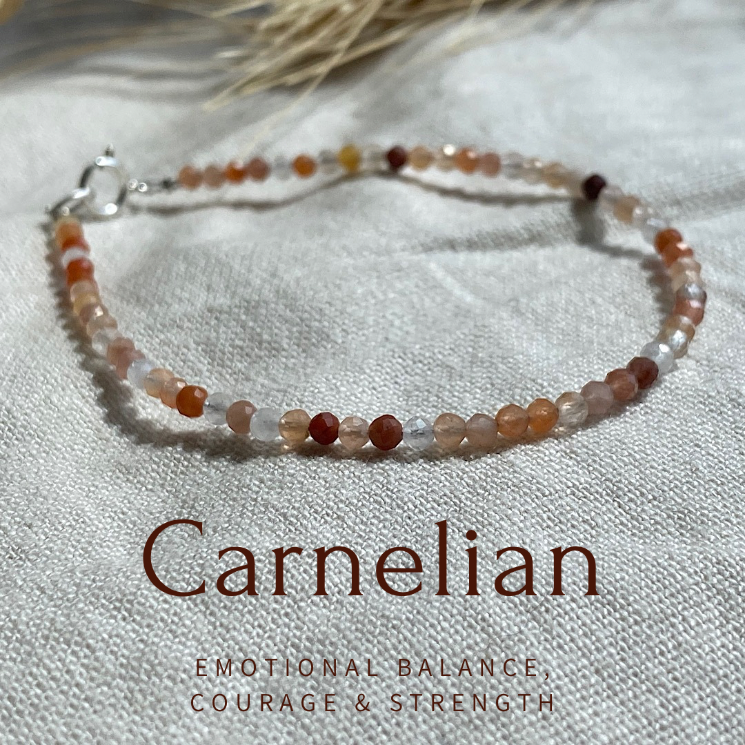 Gemstone beaded bracelet - Carnelian