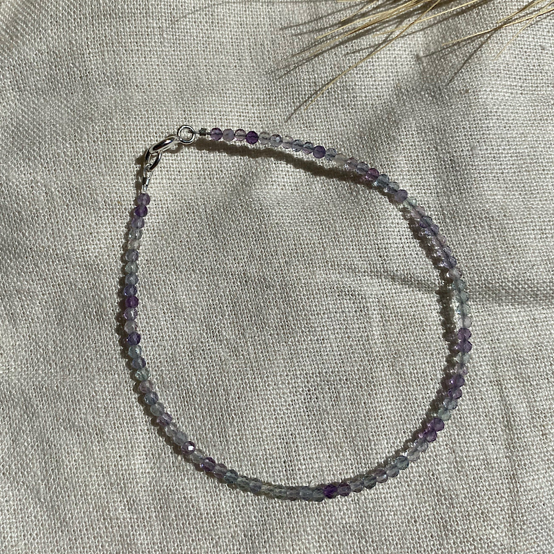 Gemstone beaded bracelet - Fluorite