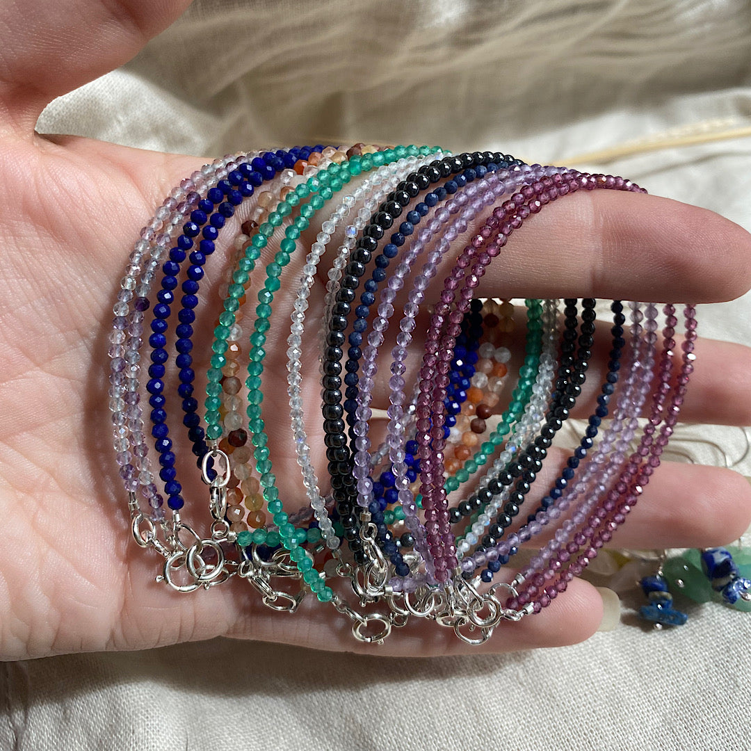 Gemstone beaded bracelet - Fluorite