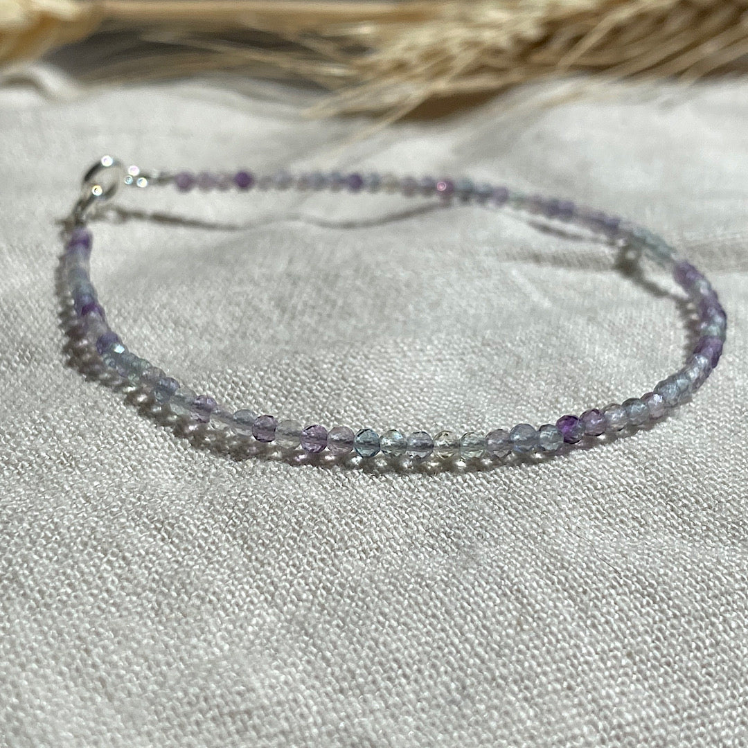 Gemstone beaded bracelet - Fluorite