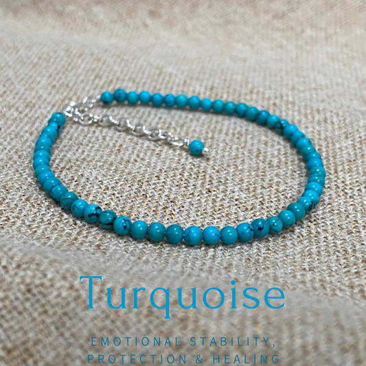 Gemstone beaded bracelet - Turquoise - December Birthstone