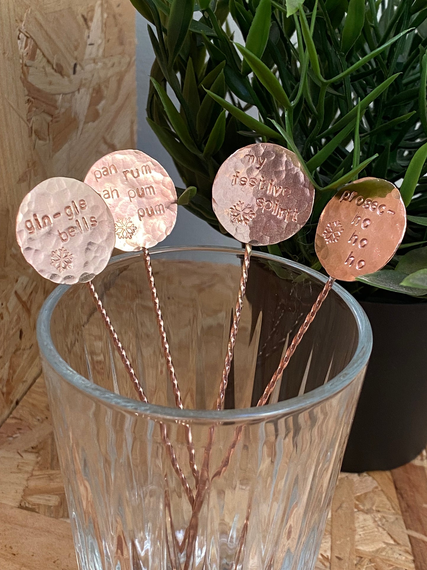 Copper drinks stirrers