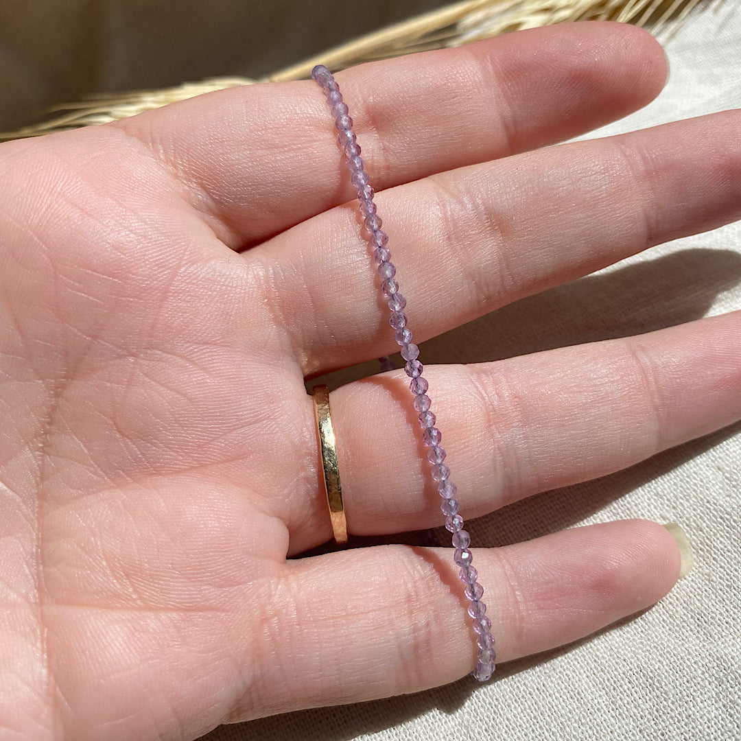 Gemstone beaded bracelet - Amethyst - February birthstone