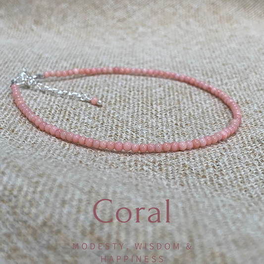 Gemstone beaded bracelet - Coral